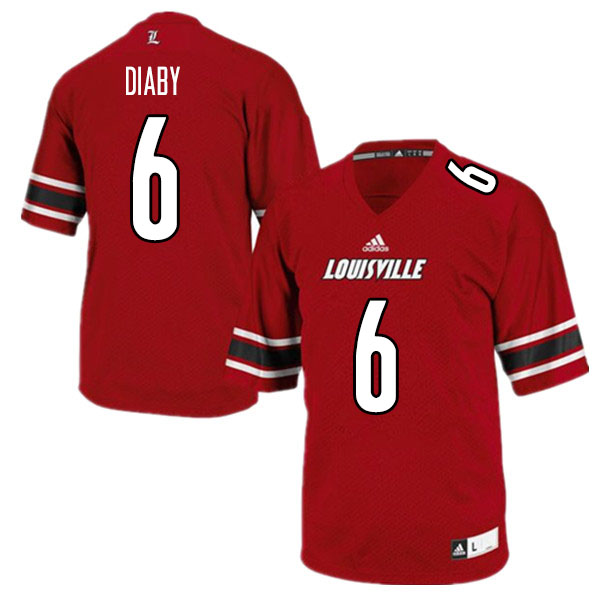 Men #6 YaYa Diaby Louisville Cardinals College Football Jerseys Sale-Red - Click Image to Close